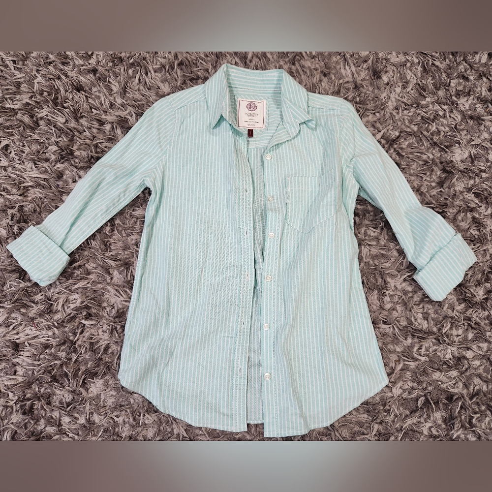 Striped button down Oxford top